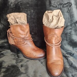Freebird By Steven Casey Brown Leather Ankle Boots